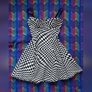 Current Mood Checkered Skater Dress M – Dollskill, Y2K, Alt Girl Vibes